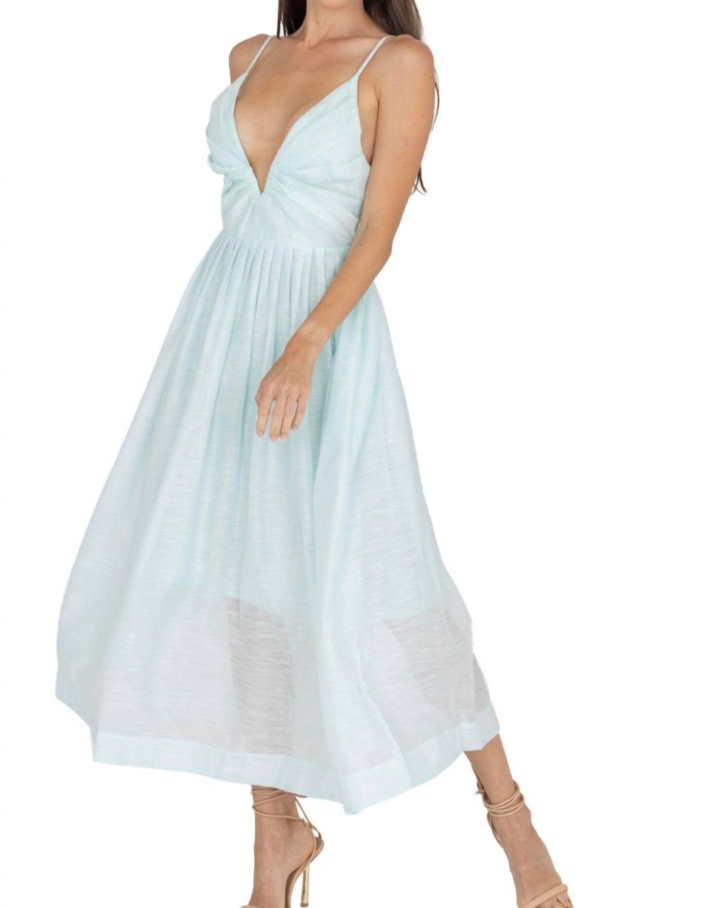 Akalia - Adeli V Neck Midi Dress