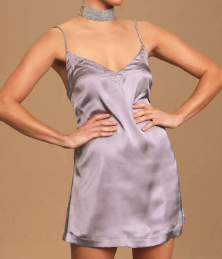 Free People - intimately Darling Mini Slip Dress Lavender Satin Rhinestone