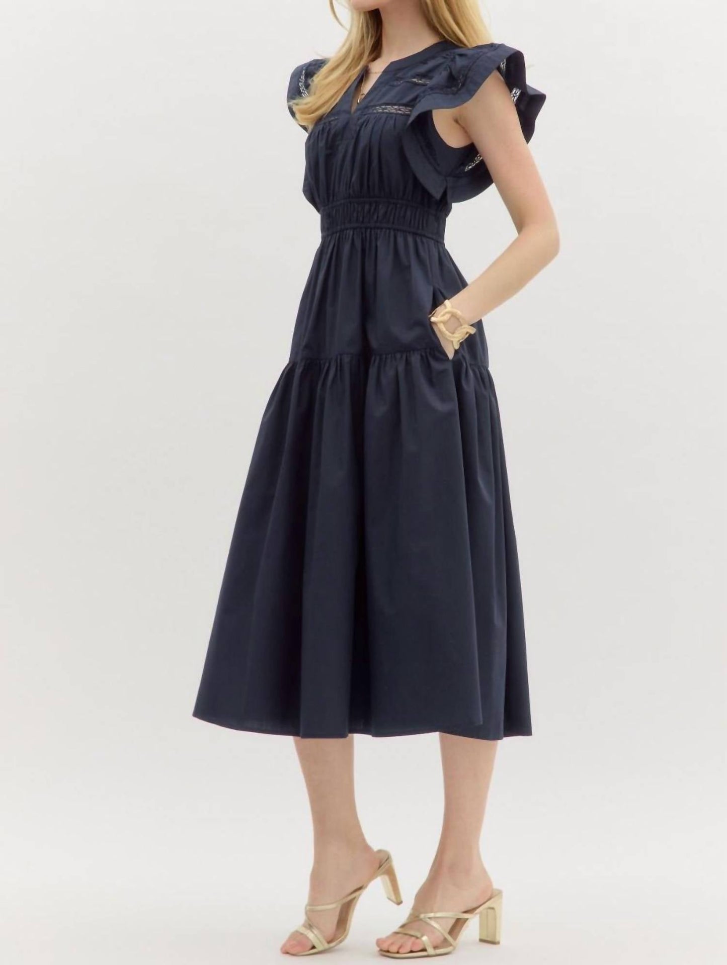 Entro - Flutter Sleeve Dress