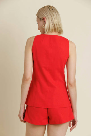 Aureum - Lula Linen-blend Sleeveless Vest