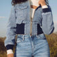 Elan - DENIM JACKET FUR COLLAR