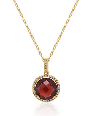 Diana M Jewels - 4.00 Cts Garnet With 0.20 Diamonds Pendant