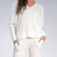 Elan - Long Sleeve Knit Top with V Neck