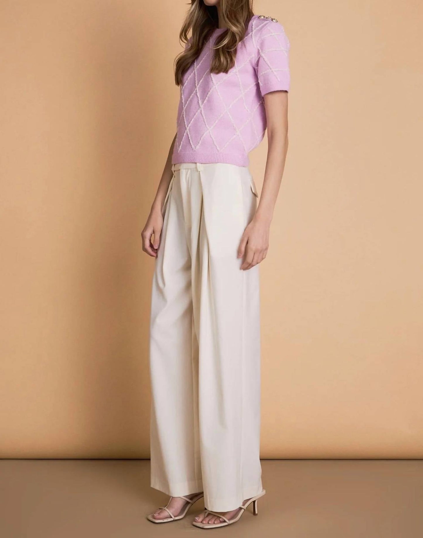 2.7 August Apparel - Diamond Pattern Knit Top