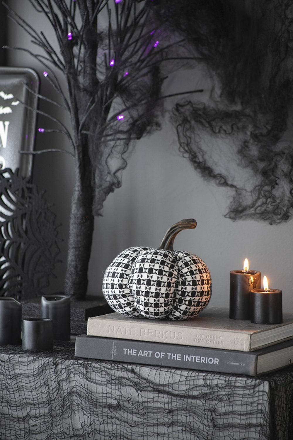 Set of Two Farmhouse Plaid Fabric Pumpkins by Bruce