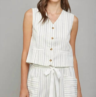 Fate - Striped Cropped Vest