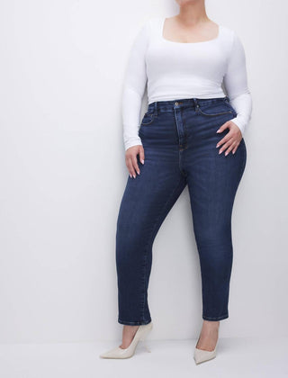 Good American - Soft-Tech Good Classic Slim Straight Jeans