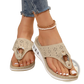Air Cushion Thong Sandals Wedge Leather Flip Flops