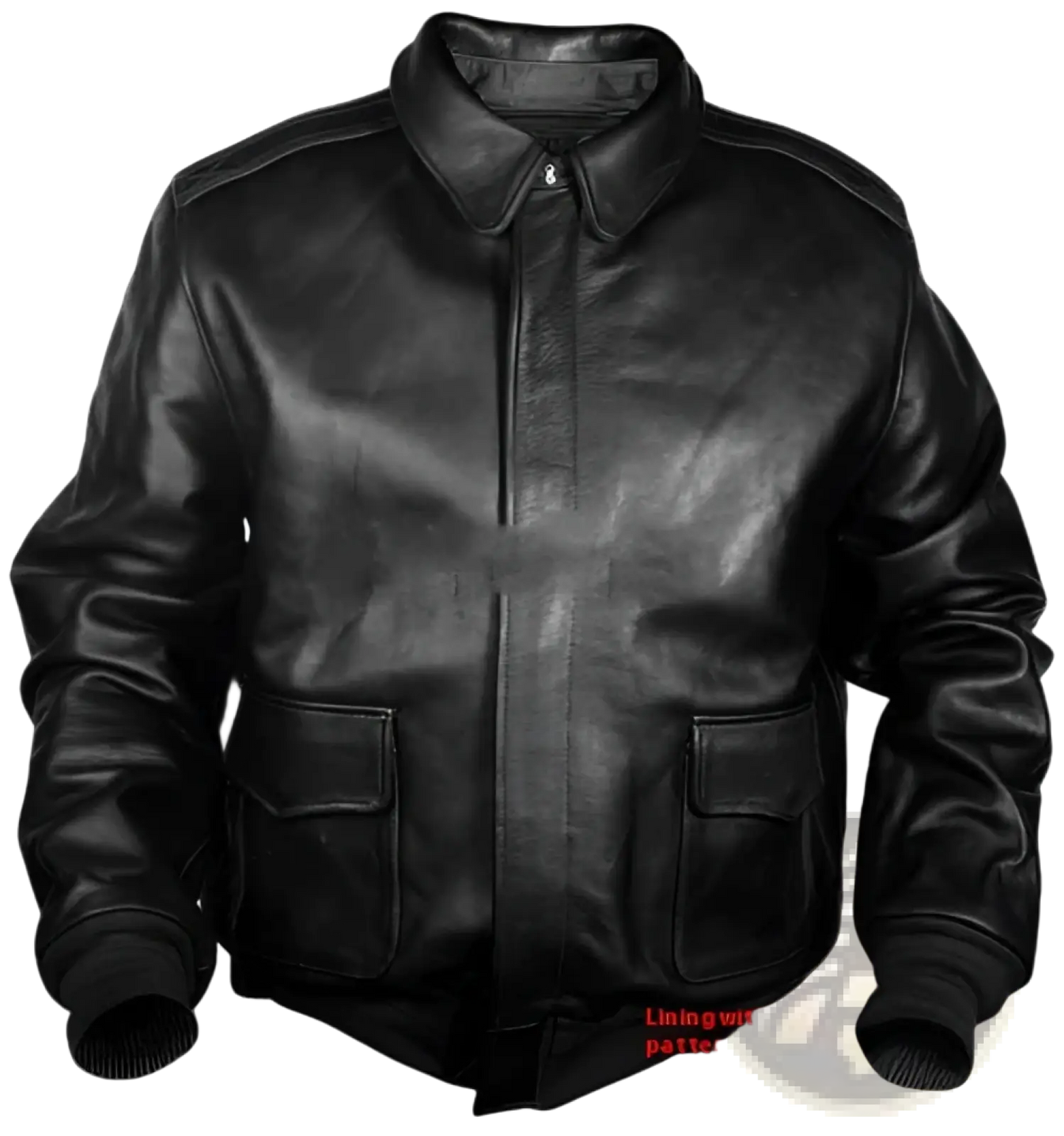 Air Force Fur Leather Bomber Jacket with Flag Lining
