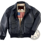 Air Force Fur Leather Bomber Jacket with Flag Lining