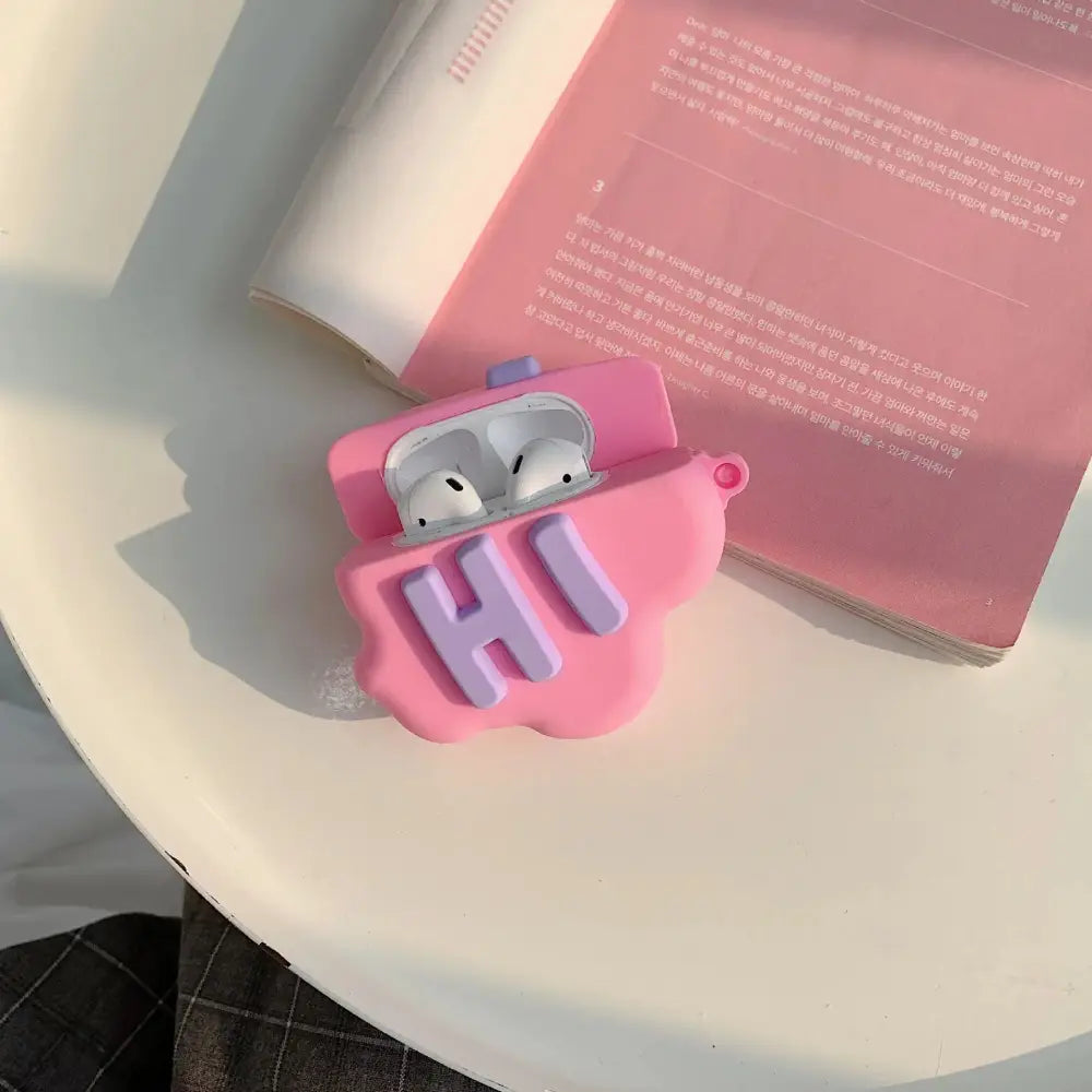 3d Hi Bye Speech Bubble Silicone Airpods 2 Case