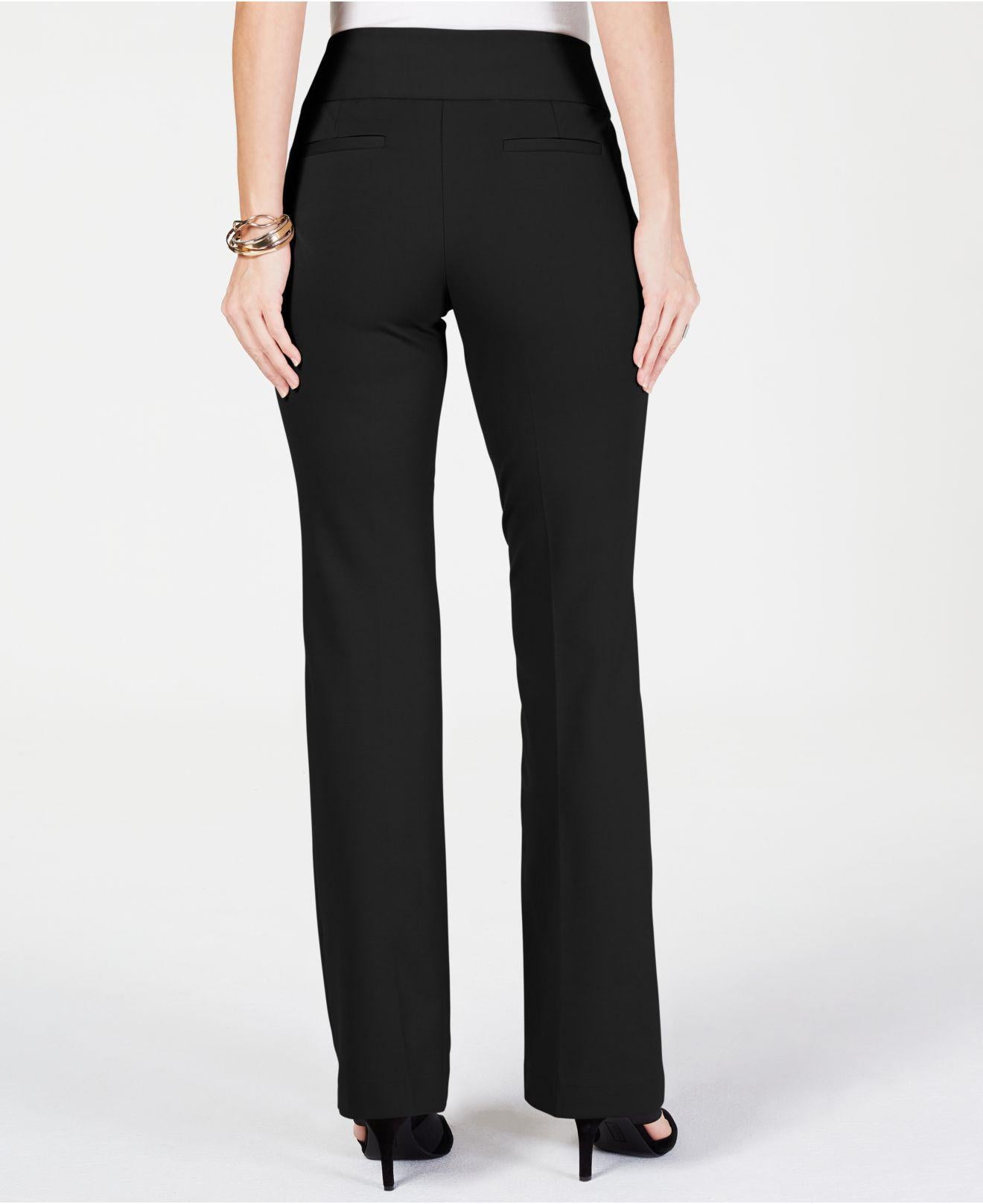 Alfani Women's Petite Snap Waist Trousers Black Size 8P