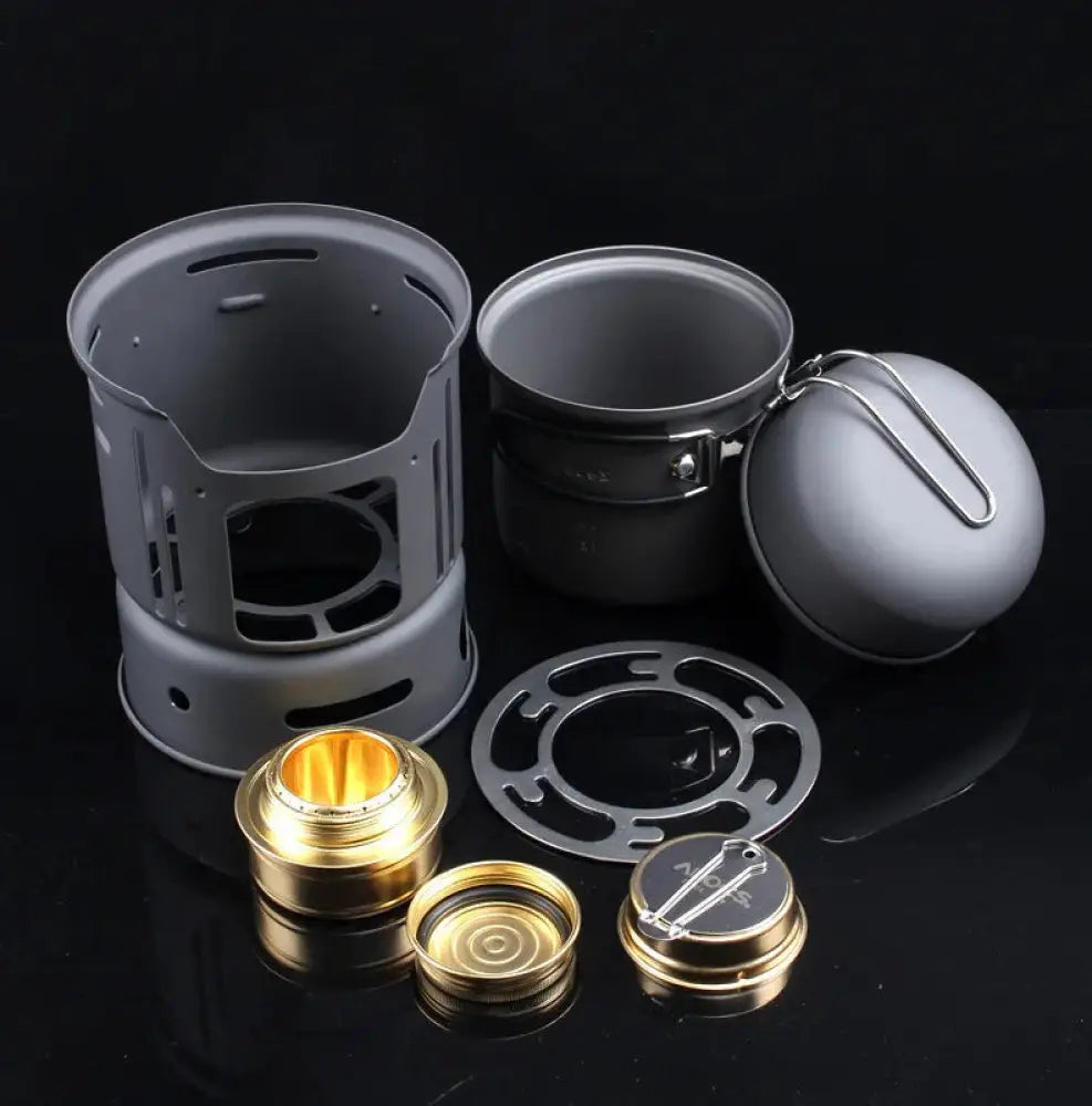 7-piece Aluminum Portable Camping Stove and Cookware Set