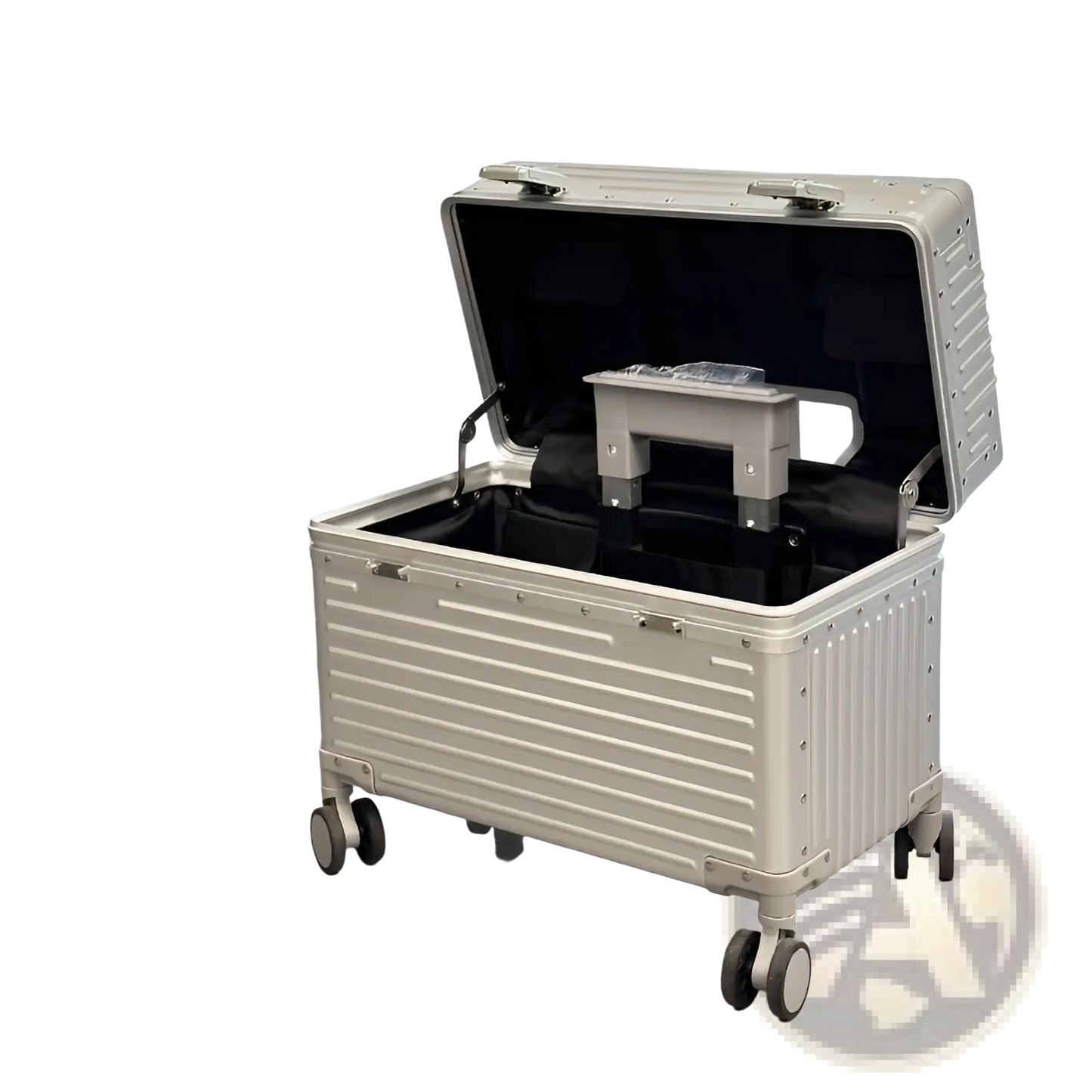 Aluminum Luggage Ribbed Rolling Travel Suitcase 20-24