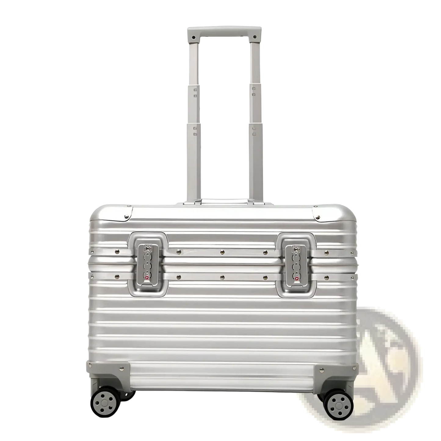 Aluminum Luggage Ribbed Rolling Travel Suitcase 20-24