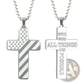 American Flag Bible Verse Cross Pendant Necklace