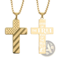 American Flag Bible Verse Cross Pendant Necklace