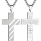 American Flag Bible Verse Cross Pendant Necklace