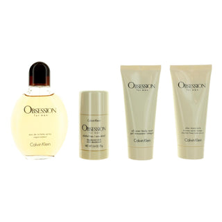 Calvin Klein Obsession Men Gift Set, Includes: 4.2 Oz EDT, Deo, Shave and Body Wash