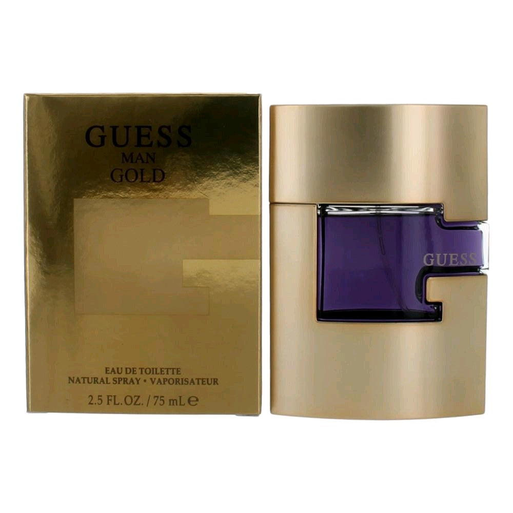 Guess Gold Eau De Toilette Spray for Men 2.5 Oz