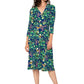 Leota's Women Amiya 3/4 Sleeve Midi Butterfly Meadow Navy
