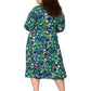 Leota's Curve Women Amiya 3/4 Sleeve Midi Butterfly Meadow Navy