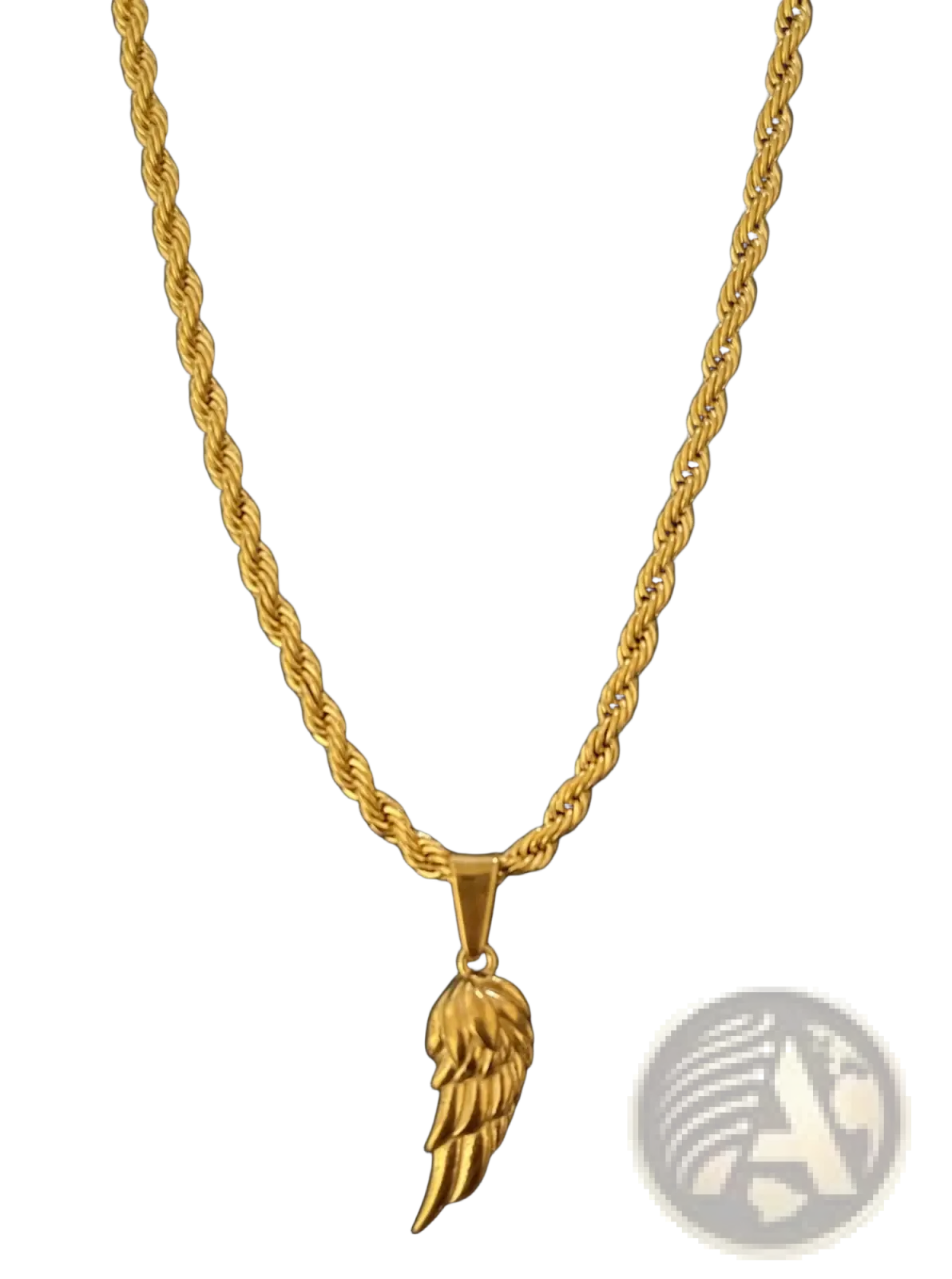 Angel Wing and Compass Pendant Rope Chain Necklaces