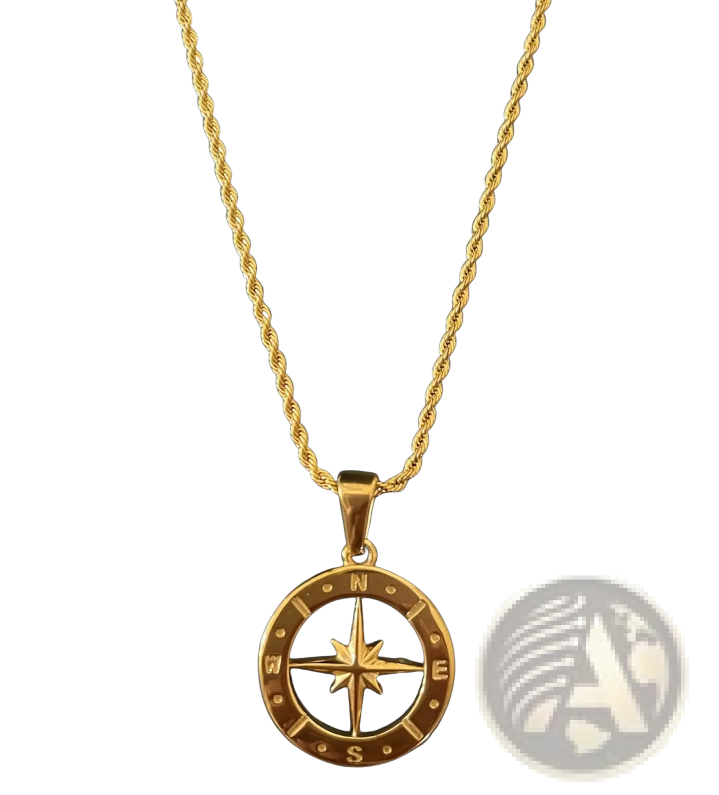 Angel Wing and Compass Pendant Rope Chain Necklaces