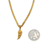 Angel Wing and Compass Pendant Rope Chain Necklaces