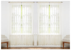 J&V TEXTILES 4-Pack Value: Solid Sheer Window Curtain Panels