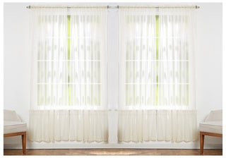 J&V TEXTILES 4-Pack Value: Solid Sheer Window Curtain Panels