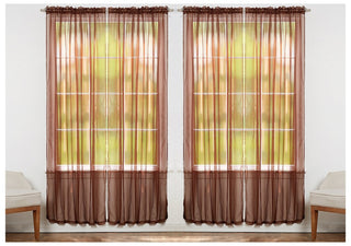 J&V TEXTILES 4-Pack Value: Solid Sheer Window Curtain Panels