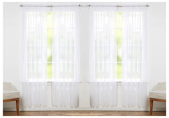 J&V TEXTILES 4-Pack Value: Solid Sheer Window Curtain Panels