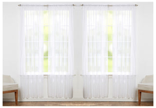 J&V TEXTILES 4-Pack Value: Solid Sheer Window Curtain Panels
