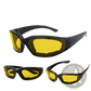 Anti-glare Yellow Lens Padded Motorcycle Riding Glasses 3 Pack