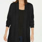Karen Scott Women's Open-Front Cardigan Black Size Petite Small