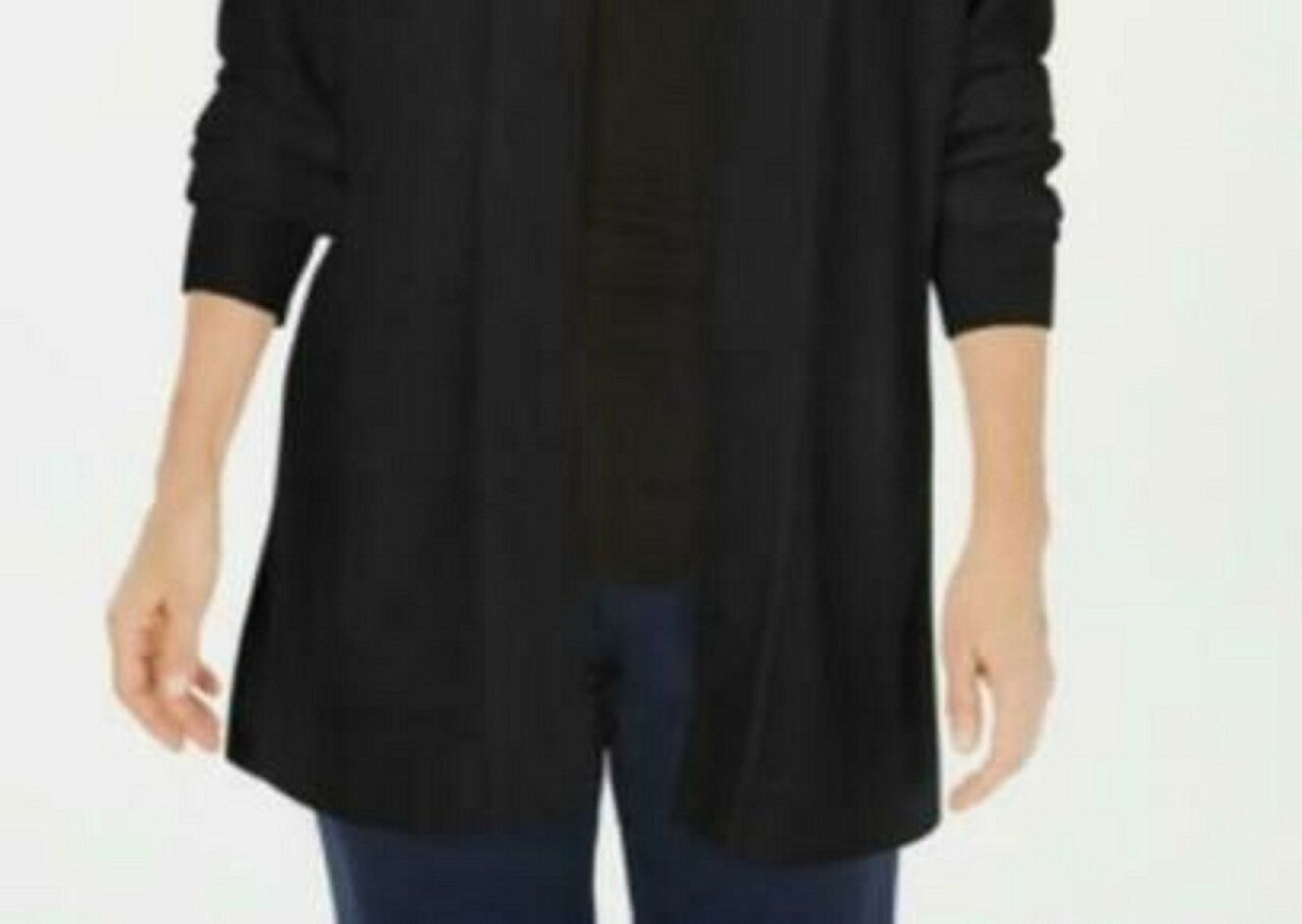 Karen Scott Women's Open-Front Cardigan Black Size Petite Small