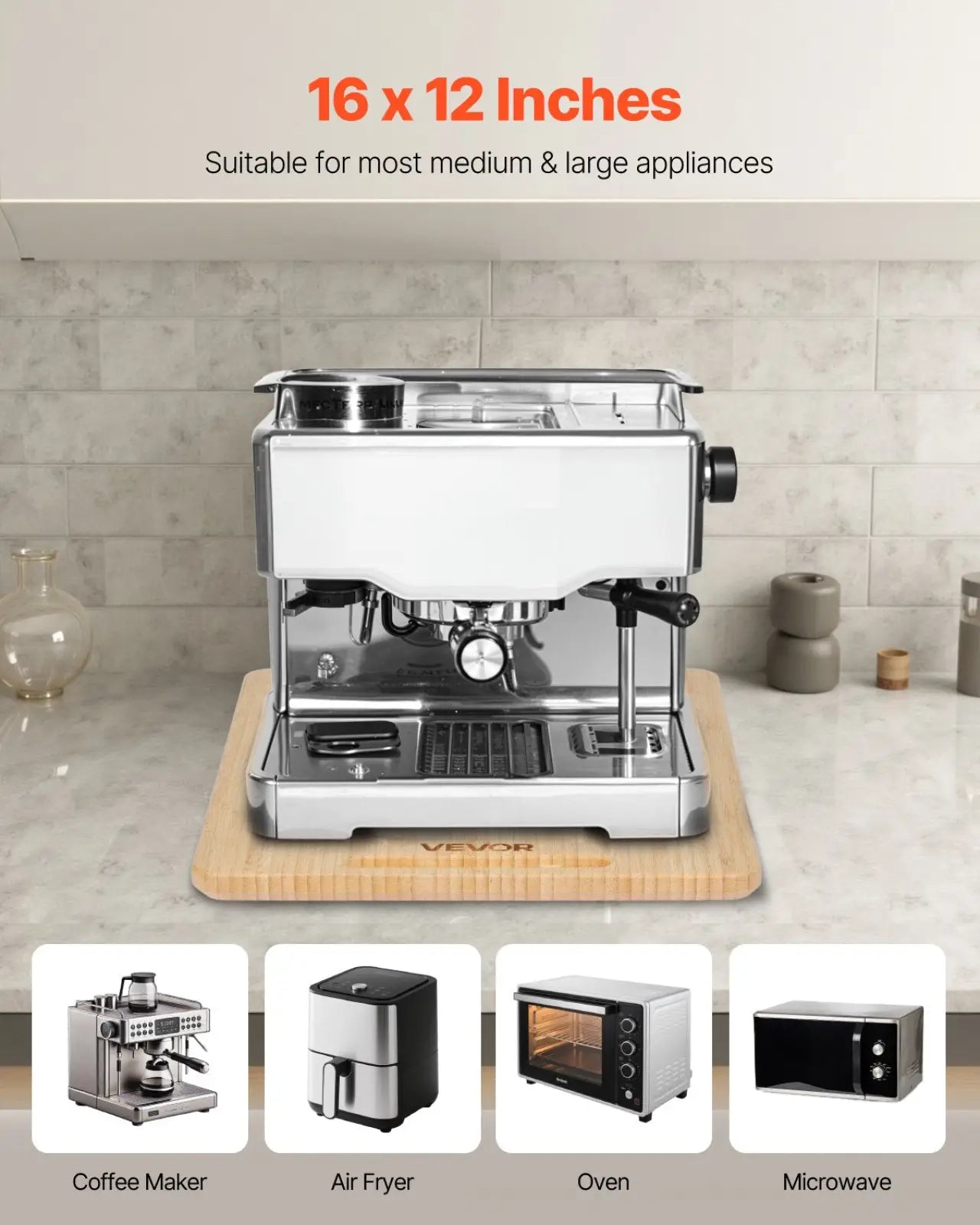 Appliance Slider 16x12 Bamboo Kitchen Sliding Tray