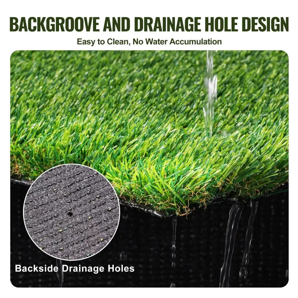 Realistic 4x6 Ft Artificial Grass Turf Rug with Drainage