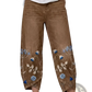 Artistic Printed and Embroidered Slimming Cropped Pants