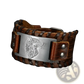 Asgard Fenrir Viking Wolf Braided Leather Buckle Arm Cuff
