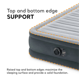 Intex Comfort Deluxe Dura-Beam Plush Airbed Mattress with Built-In Pump, Twin