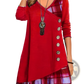 Asymmetrical Plaid Patchwork Knit Tunic Dress