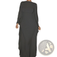 Asymmetrical Satin Batwing Sleeve Maxi Dress