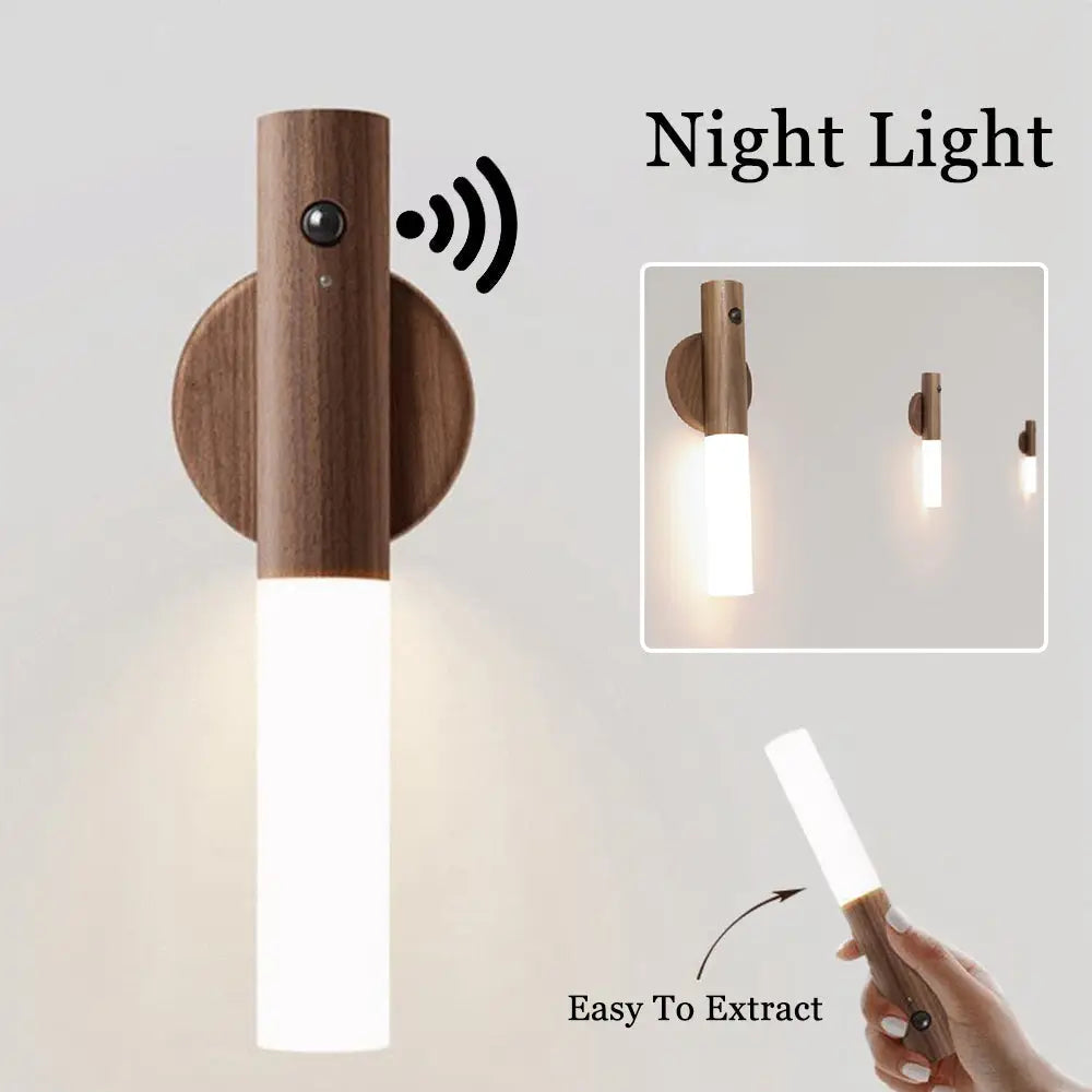 Magnetic Wooden Motion Sensor Led Night Light