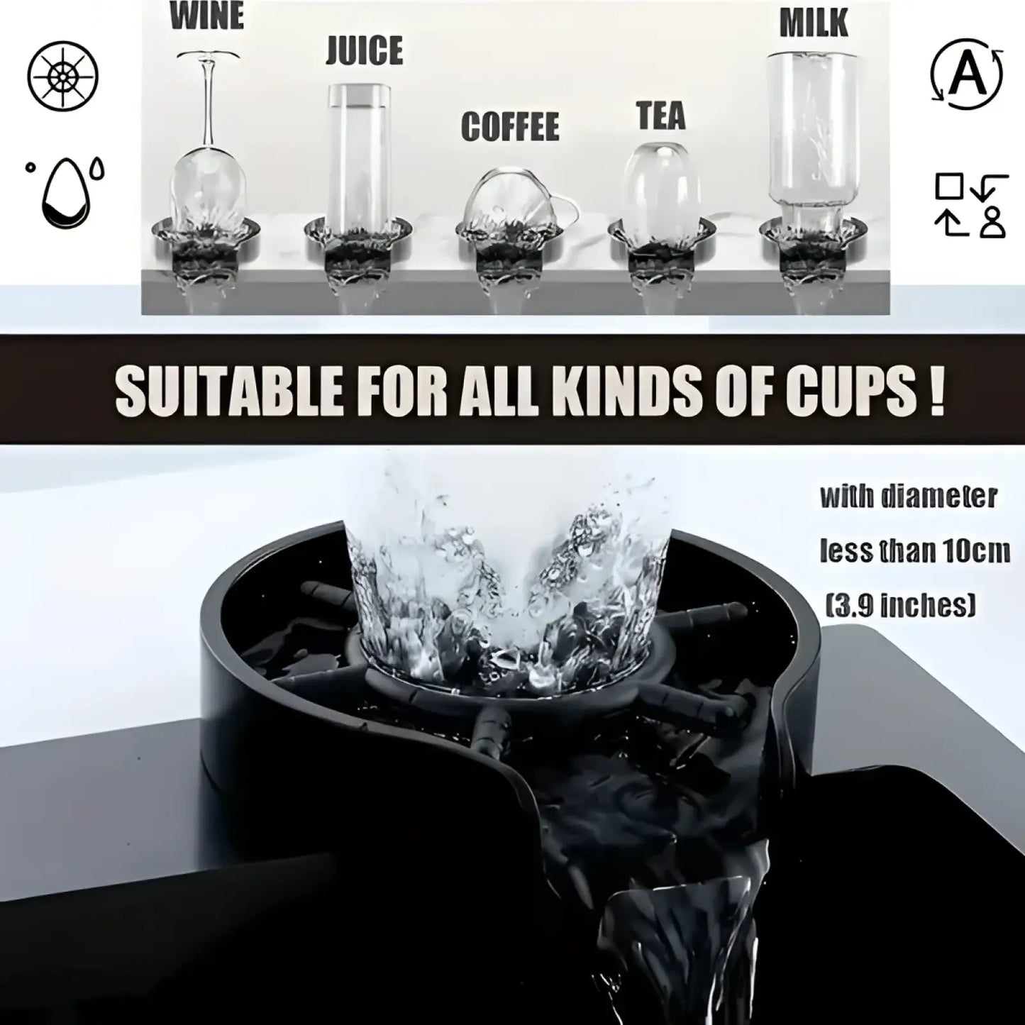 Automatic Kitchen Sink Cup Flusher and Glass Washer