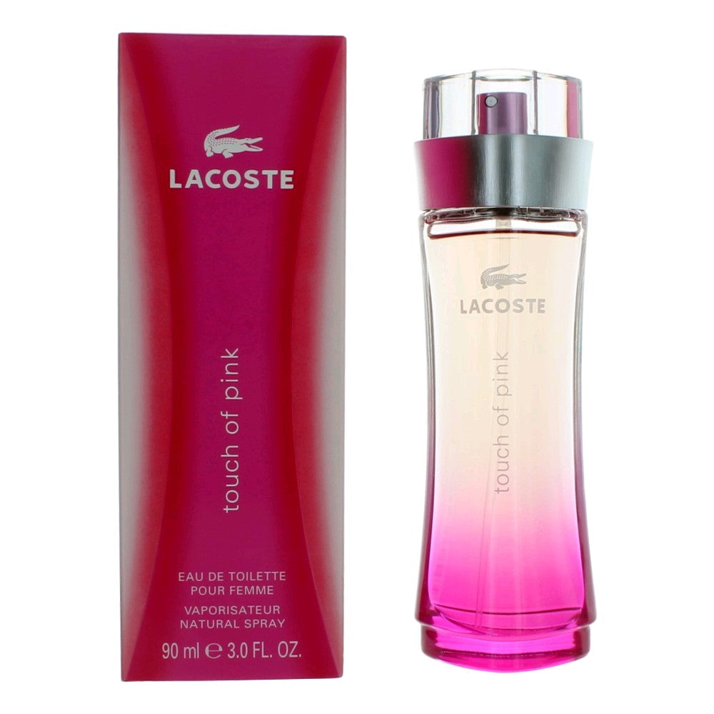 Lacoste Touch of Pink Eau De Toilette Spray for Women 3 Oz