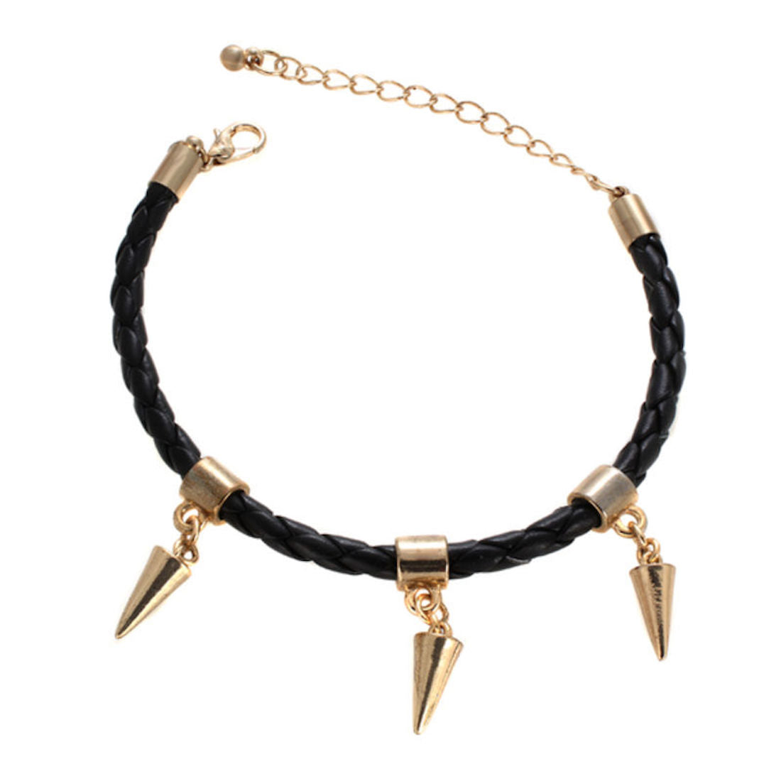 Homvare Women’s 925 Sterling Silver Leather W/Charm Bracelet - Gold