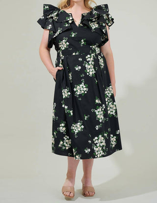 Sugarlips - Emery Floral Tie Midi Dress