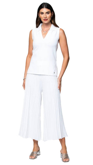 Biana - Stella Piquet-knit Sleeveless Polo Top